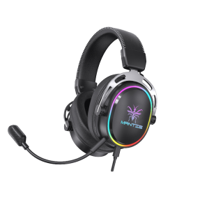 USB Gaming Headset Leather Head Beam Pluggable Microphone