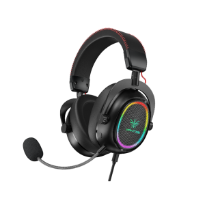 USB Gaming Headset Leather head Beam Pluggable Microphone