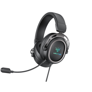 USB Gaming Headset Leather Head Beam Pluggable Microphone